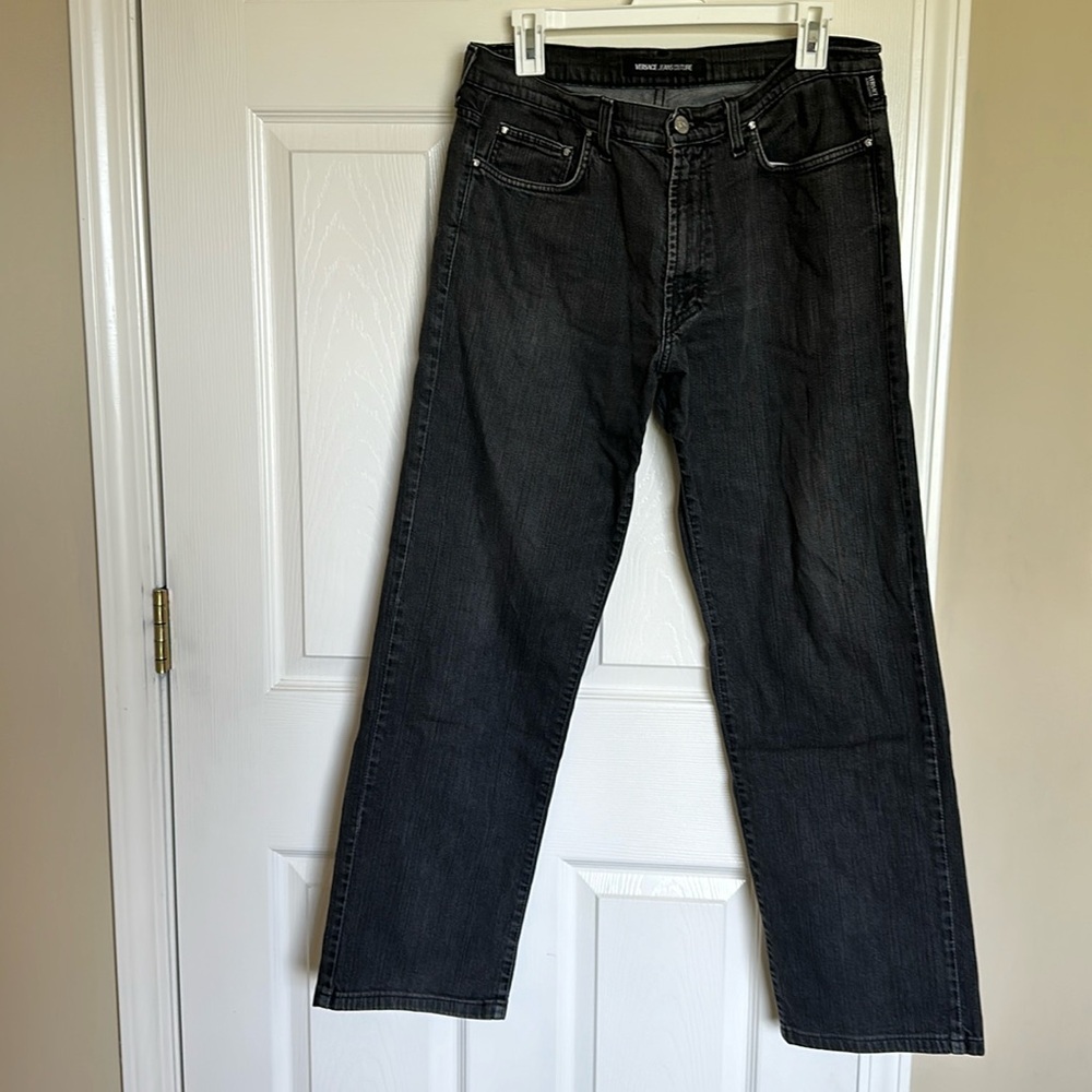 Versace vintage straight faded black jeans size 36